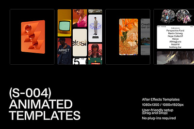 S-004 Animated Templates after effects template animated instagram animated instagram post animated mockup animated stories animated templates bundle instagram stories instagram template iphone template looping motion template motion template presentation mockup presentation template social media mockups template ui mockup ui template web design mockup website template