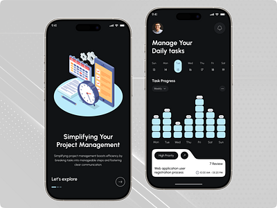 Productivity Mobile App clean management mobile app mobile application mobileappdesign notion organize productdesign productivity productivityapp project management saas task management task manager taskmanagementapp todo ui user interface ux work list