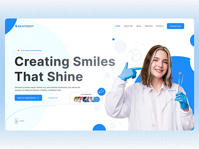 Dentnext - Dental Landing Page app branding dental dentist landing page olynex redesign ui uiux ux visual identity website