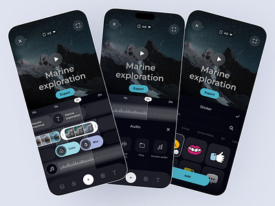 VideoPro - Video Editing Apps bottomdesign creative design creativetools dark theme mobileapp motiongraphics seamlessediting treadingdesign ui uxinspiration videocreation videoediting videoediting app videopro