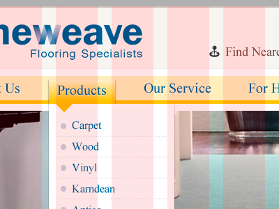 Fineweave website 960gs dropdown fineweave grid menu pictos