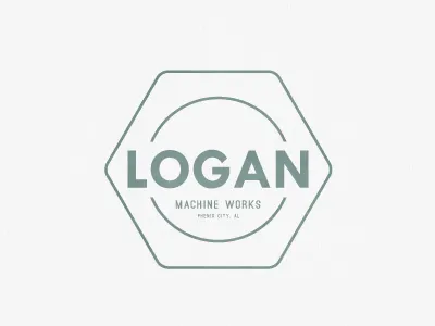 Logan Machine Works bolt logo machine nut