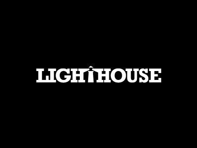 LIGHTHOUSE Peter Vasvari and black concealed house light lighthouse logo negative positive silhouette space t typography white