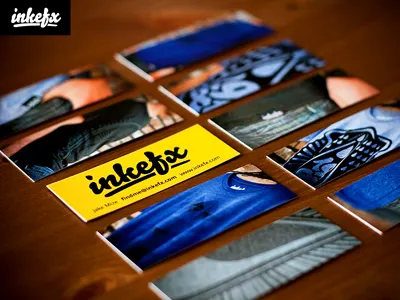 Inkefx Business Cards black blue business business cards grey moo.com photography tshirts wood grain yellow