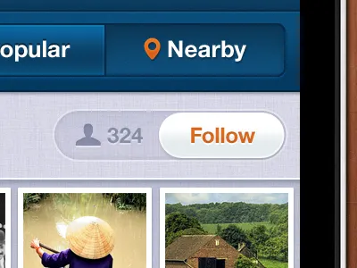 UI Controls for Photo iPhone App apps blue design interface iphone linen noise orange photo retina texture ui