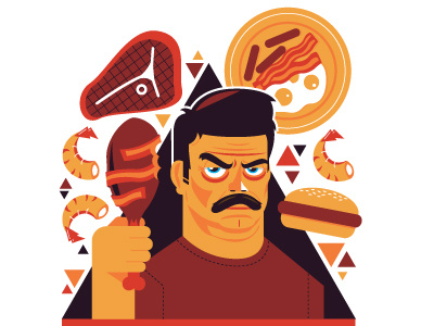 Ron Swanson Pt.2 illustration meat parks recreation ron swanson vector