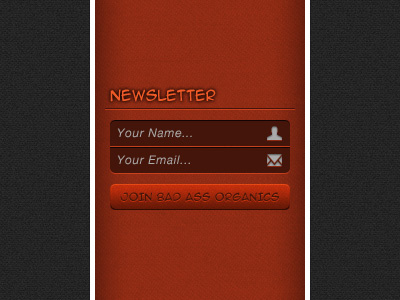 Newsletter Signup Form button fabric form icons input newsletter signup text