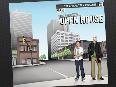 Comic book cover aptera comic cover halftone illustration illustrator invitation open house photoshop