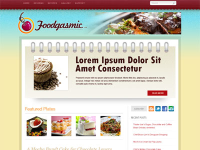 Foodgasmic food theme web wordpress