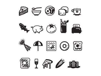 Breakfast in LA and angeles black breakfast food icons illustration los magazine white