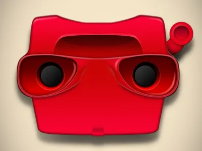 Nostalgia red retro viewfinder viewmaster