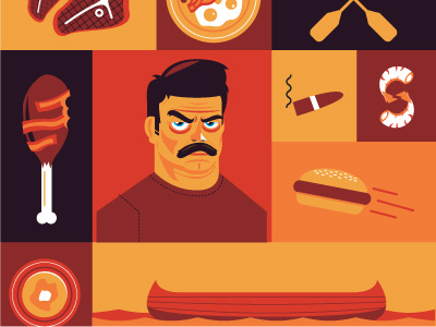 Ron Pt.2-2 illustration parks recreation ron swanson vector