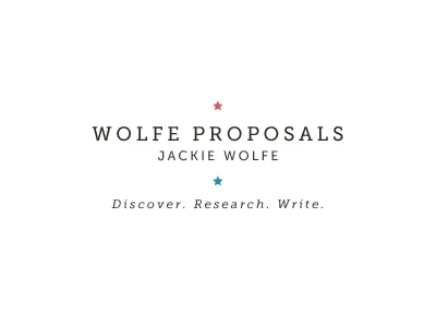 Jackie black blue logo red white wolfe