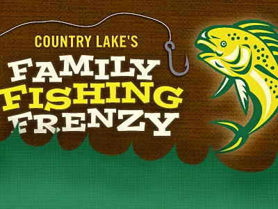 Family Fishing Frenzy americana children church design family fish fishing kid postino texture trade gothic condensed typography wave