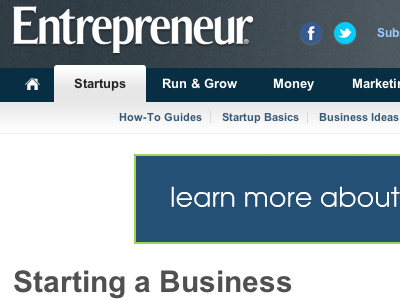 Entrepreneur.com Redesign blue entrepreneur.com redesign