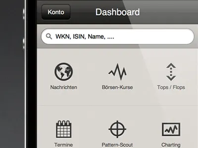 HTML/CSS Dummy App app button css dark gui html interface ios iphone mobile ui