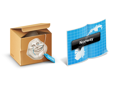 Box and map box face icons map