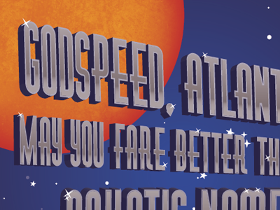 Rocket Atlantis illustration space type