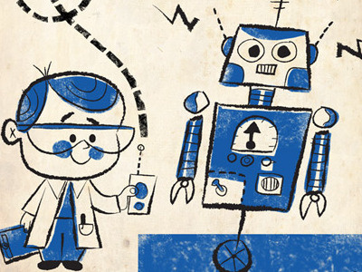 Science Fair illustration retro robot