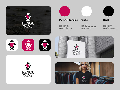 Penguwine Logo animal branding business design drink logo logos mockup modern penguin simple wine