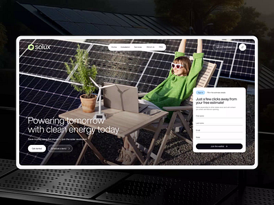 Solux - Modern Solar Panel Website Design animation clean web design creative web showcase design eco friendly design energy solutions website inspiration minimal website design modern uxui design motion graphics nature inspired website professional website design responsive web design solar panel website solar power web design sustainable web design trendy website design ui design uidesign website