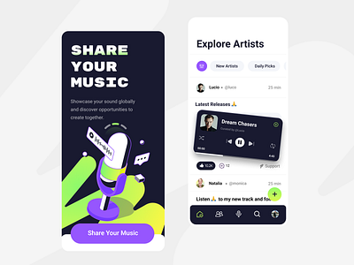 Music App app applications design graphic design illustration mobile mobile app mobile design