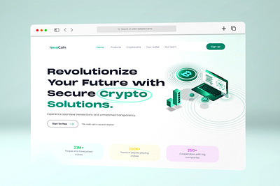 Crypto Web Landing Page crypto web platform crypto website finance landing page fintech app landing page ui design ui ux user interface web interface design web landing page web ui ux web3 platform website design