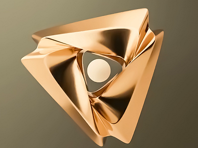 3D Swirling Triangle 3d 3d abstract art 3d art 3d design 3d visual abstract abstract art design digital design geometric gold illustration metallic rendering shape sphere swirling triangle visual art visual design