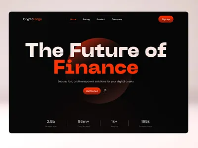 Finance Wesbite Landing Page design finance landing page finance website fintech app fintech mobile app fintech website landing page ui ui ux design user interface website design website header