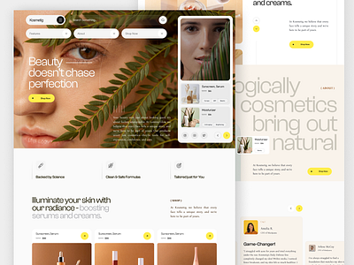 Kosmetig - Skincare E-commerce Landing Page beauty beauty website cosmetics design ecommerce landing page shop ui user interface ux web design website