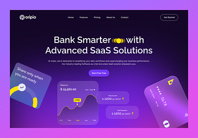 Finance Management Website banking card custom e wallet finance finance business finance landing page finance website fintech website design landing page minimalist saas sujon ui design web application web design website website design