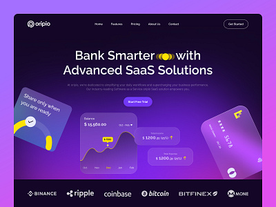 Finance Management Website banking card custom e wallet finance finance business finance landing page finance website fintech website design landing page minimalist saas sujon ui design web application web design website website design