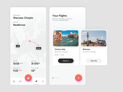 In-flight app air airline app bar flight flight tracking icons minimal minimalistic mobile plane simple travel travelling trip ui ux white