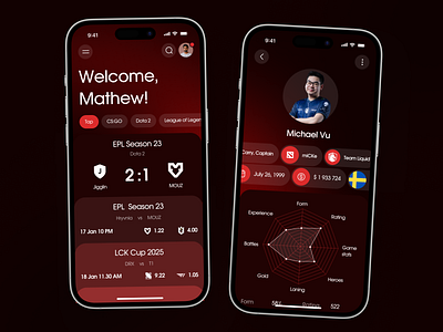 Cybersport Mobile App app app design app interface application ui best ui cybersport app gaming app gaming app interface mobile mobile app design mobile app ui mobile ui modern app ui modern ui popular ui ui design ui ux ui ux design