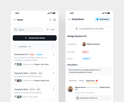 Notes Feature on Mobile 🗒️✏️ apps button clean comments design europe indonesia designer label list mobile notes tag ticket ui uidesign ux