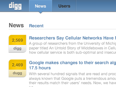 Digg version 5 redesign webdesign