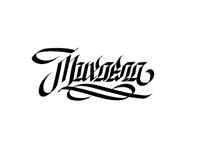 Michaela calligraphy design gothic ivan logo manolov michaela mihaela