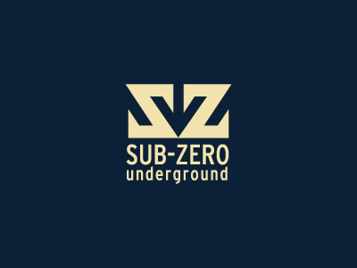 Subzero clean logo minimal negative space arrow straight sub zero typography underground