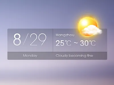 demo calendar weather widget