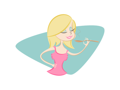 Katie's Dashing Dish blond girl illustration retro woman