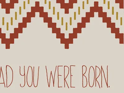 Sneak peek at a new greeting card we're printing this week. birthday card chevron greeting card hand drawn type hero design studio native navajo pattern stationary