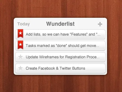 Wunderlist Android Widget 6wunderkinder android badge design interface list star table task todo ui upcoming widget wood wunderlist