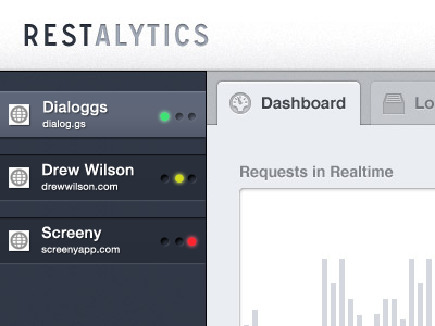 RESTalytics Rebound app dashboard ui