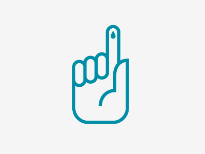 Diabetes Icon blood blue green hand icon minimalist