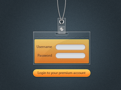 Login Badge account badge cord gold lanyard login premium psd tag