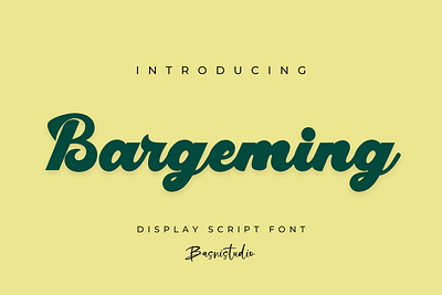 Bargeming Display Script Font branding font graphic design handwritten lettering logo script typography