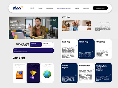 Place English - English Course Website branding graphic design ui