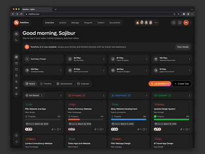 Ai Task Management Dashboard ai task management ai task management dashboard app design app designer app ui ux design dashboard design design figma uiux landing page design management dashboard design mobile app sajiburuxui task management taskmanagement app design