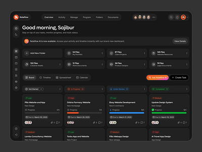 Ai Task Management Dashboard ai task management ai task management dashboard app design app designer app ui ux design dashboard design design figma uiux landing page design management dashboard design mobile app sajiburuxui task management taskmanagement app design