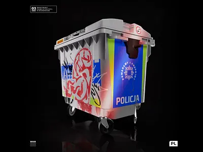 PL(03/09) 3d art 3dart animation c4d cinema 4d design graffiti graphic design maxon motion graphics poland police police car redshift street art tag